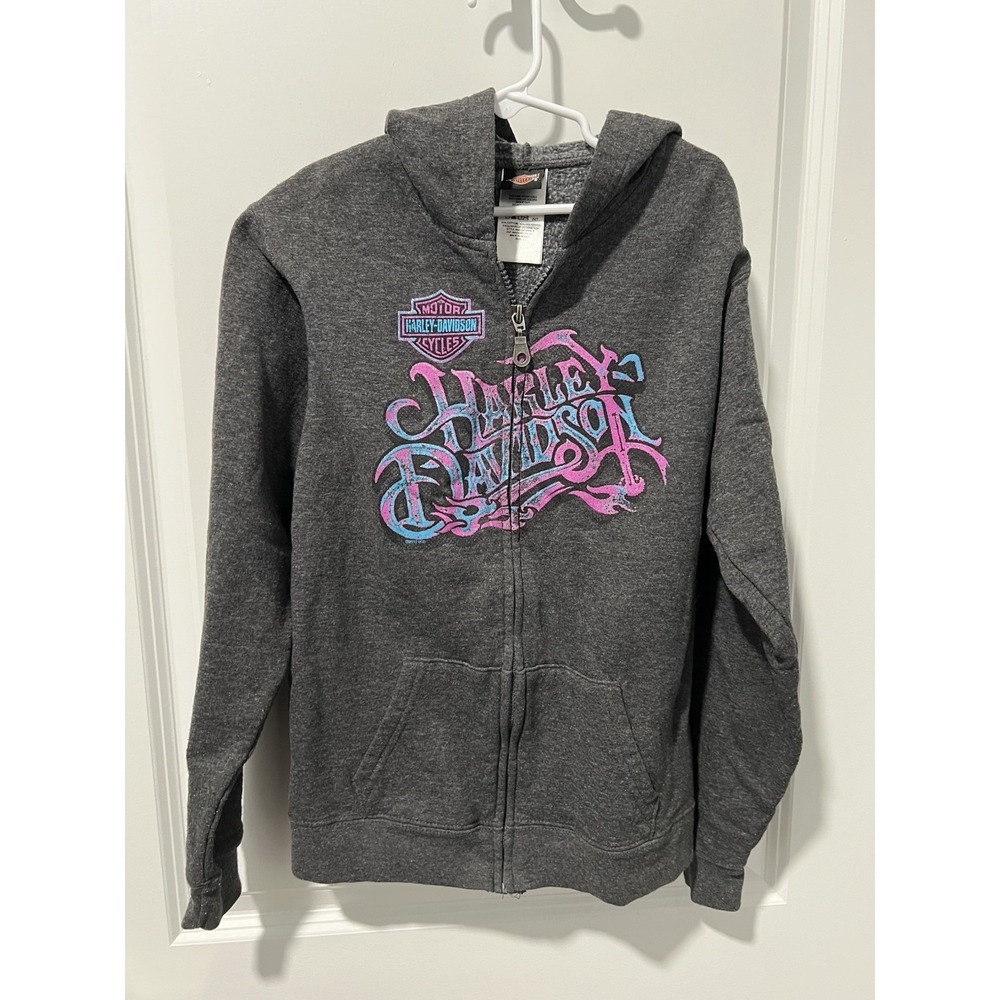 Harley Davidson Zip-Up Hoodie House of Harley‎ Dayton Ohio Size Large Children's